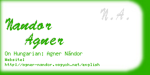 nandor agner business card